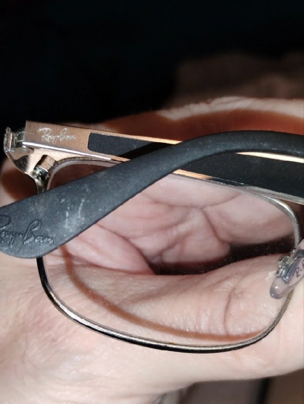 Ray-Ban Matte Black Semi-Rimless Eyeglasses